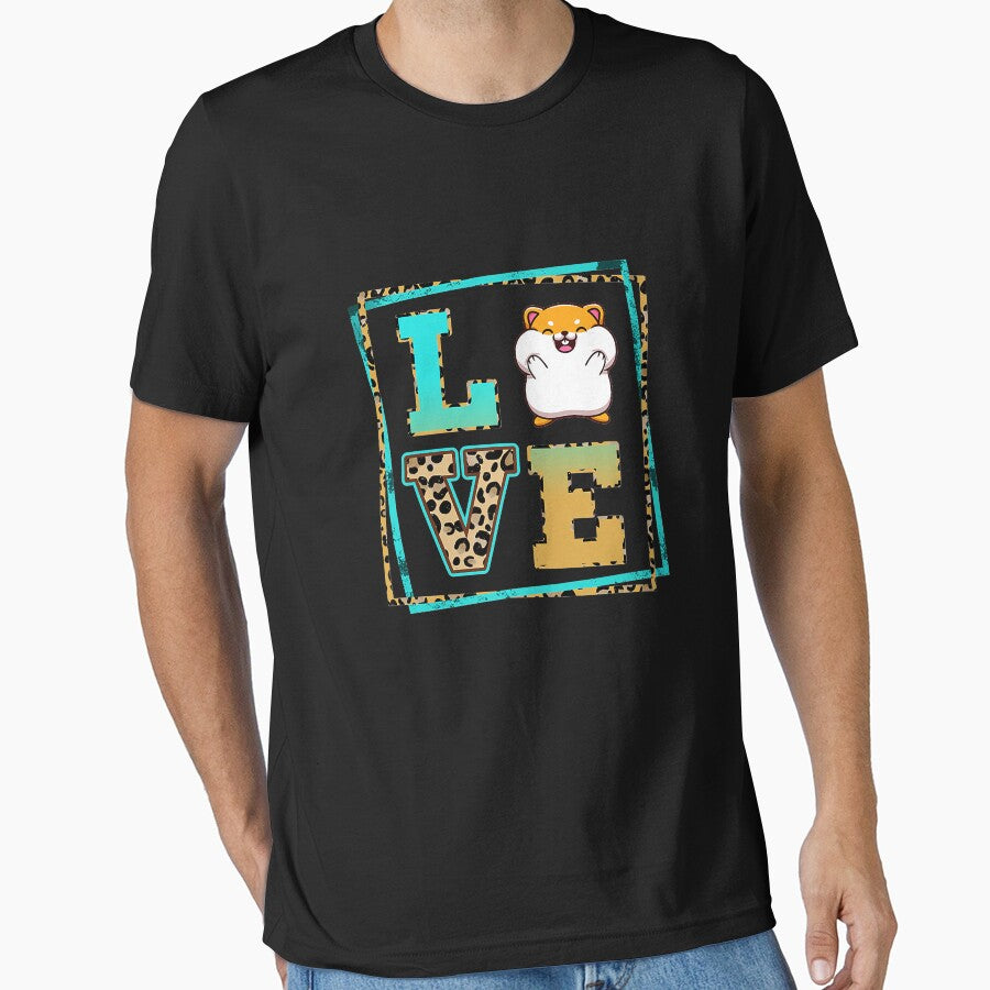 Love Hamster Pet Owner Leopard Print Kids Women Cute Animal Premium by belinescob