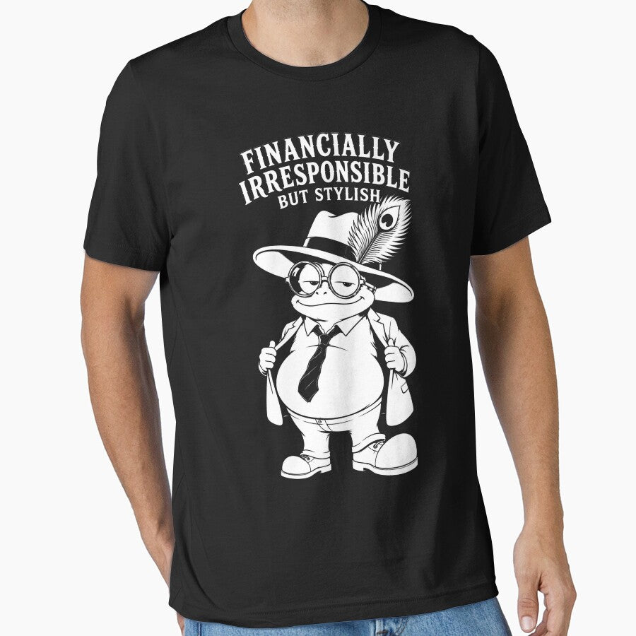 Financially Irresponsible But Stylish Frog by JustLaughCo