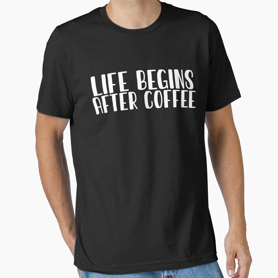 Life Begins After Coffee Slim Fit T-Shirt by sfyn-na