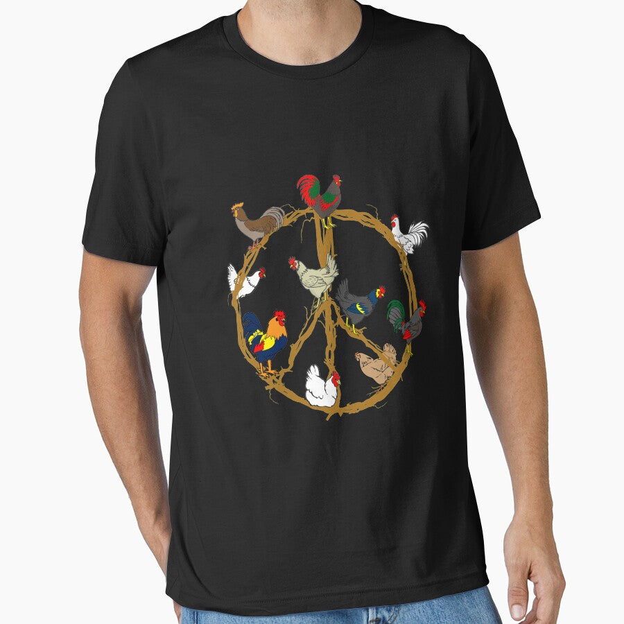 Funny Chickens Peace Sign Gift For Farmer Lovers Men Women Long Sleeve TShirt41 by alyssanmpmju