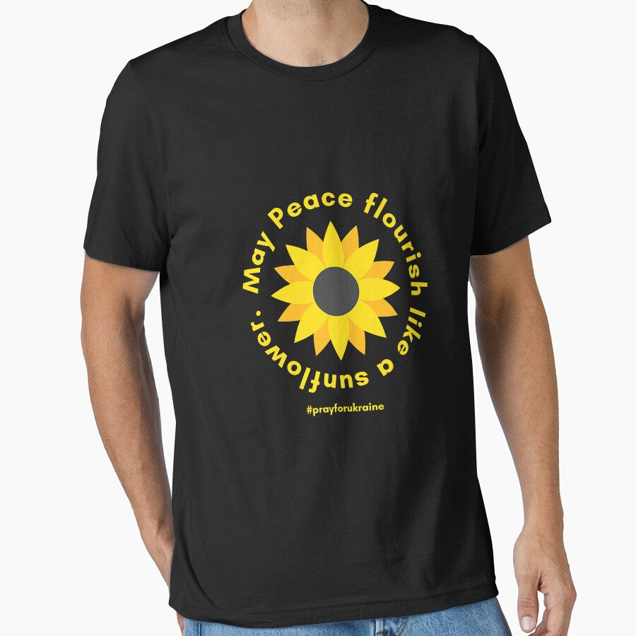 Ukrainian Sunflower Pray for Peace for Free Ukraine Support Premium by PootinTuon