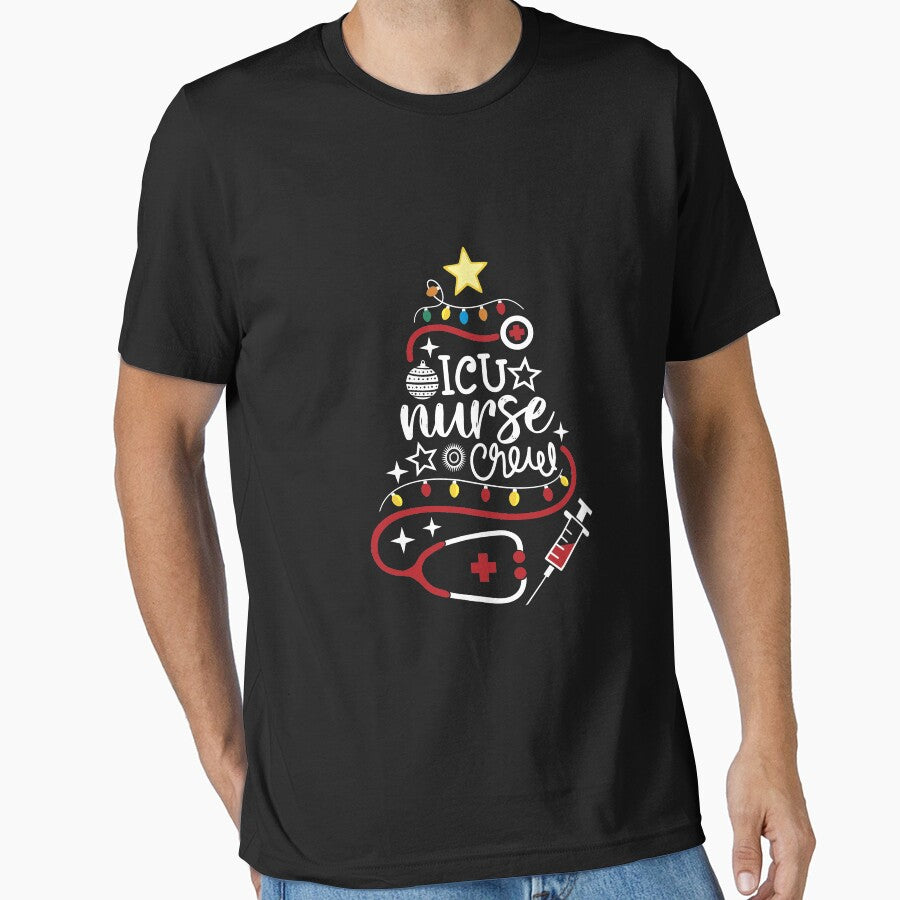 Merry Christmas Intensive Care Unit Nursing - ICU Nurse Crew Long Sleeve T-Shirt by ryannokune