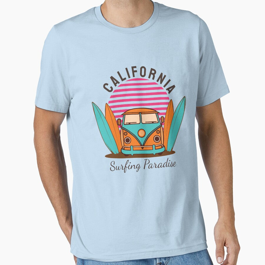 CALIFORNIA Surfing Paradise T-shirts Desing by LUXE SHIRT