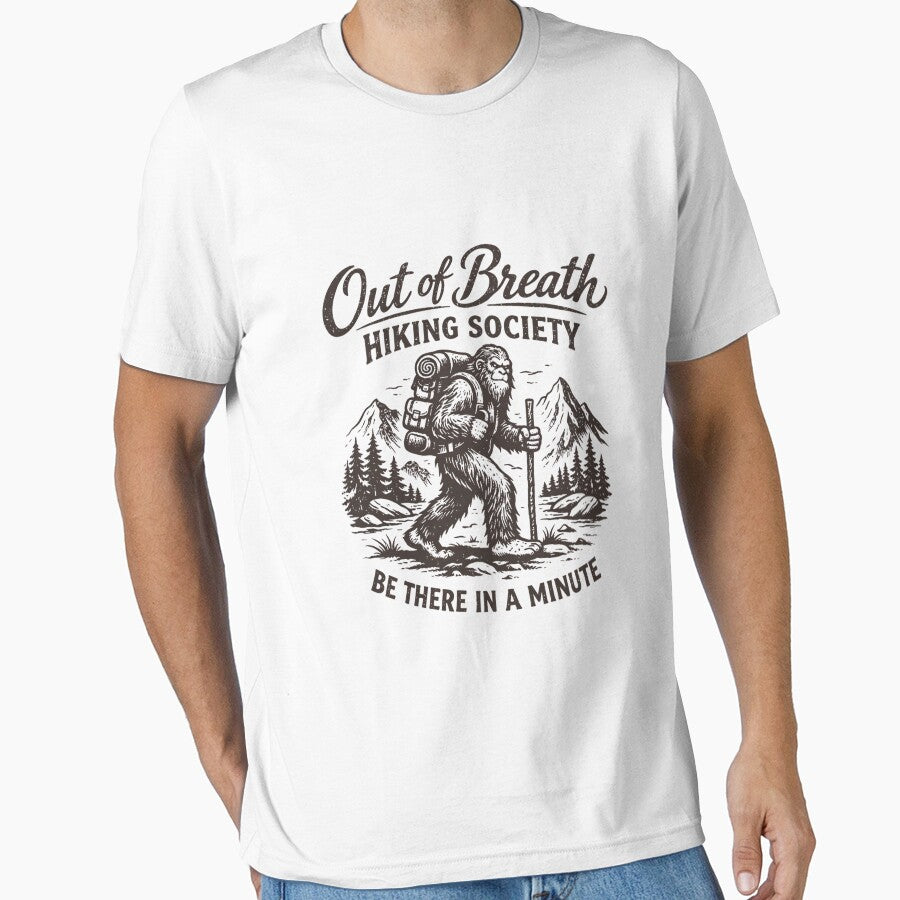 Out of Breath Hiking Society Hike Nature Lover Funny Bigfoot Long Sleeve by mjohnson9