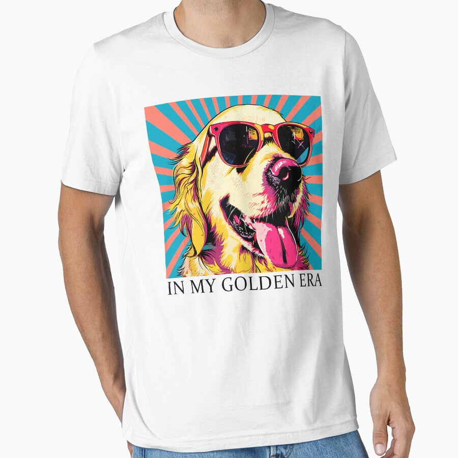 In My Golden Era Funny Golden Retriever 70s Retro Sunglasses Graphic by Glow-Paw-Studio