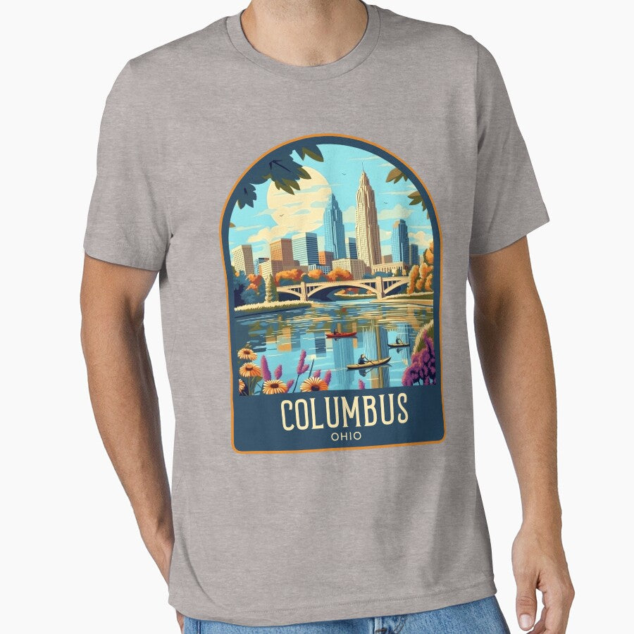 Columbus Vintage Travel Illustration by HomeLivingCo