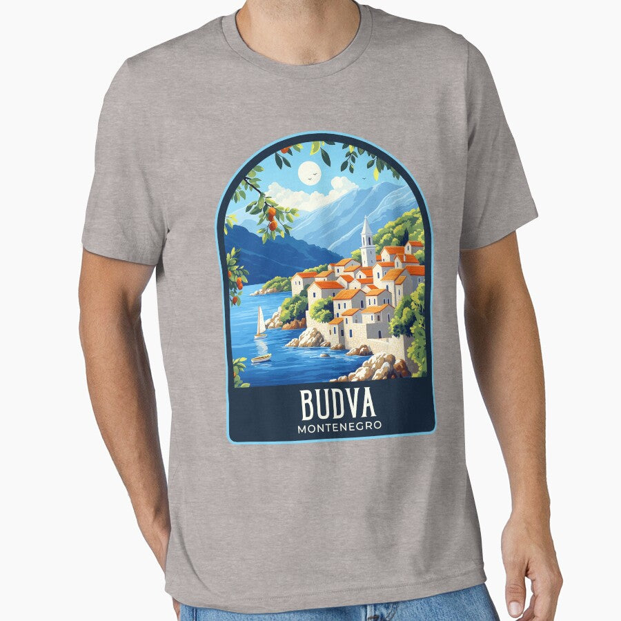 Budva Vintage Travel Illustration by HomeLivingCo