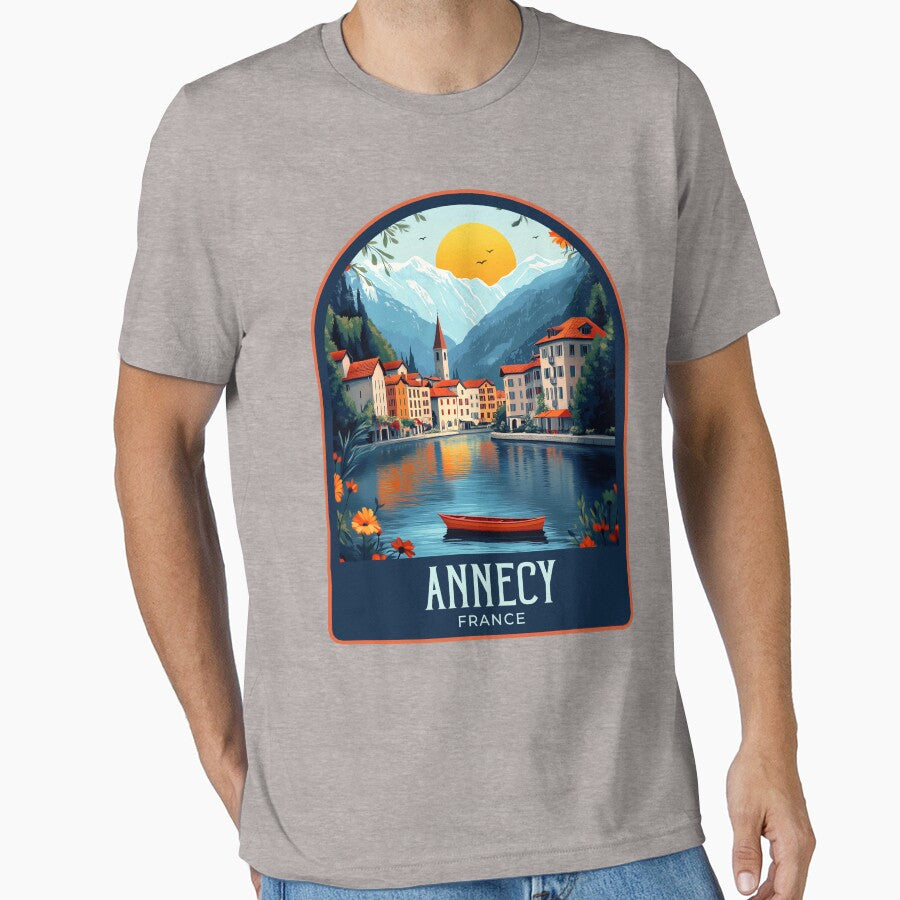 Annecy Vintage Travel Illustration by HomeLivingCo