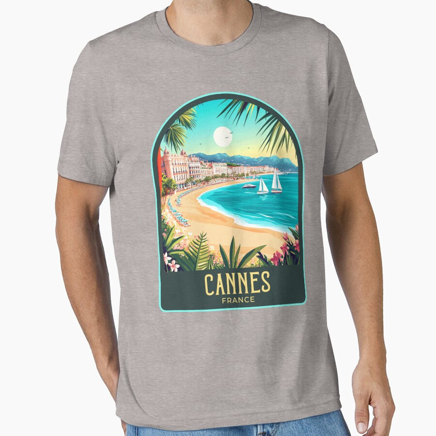 Cannes Vintage Travel Illustration by HomeLivingCo