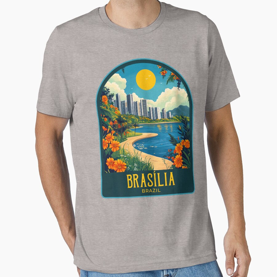 Brasília Vintage Travel Illustration by HomeLivingCo