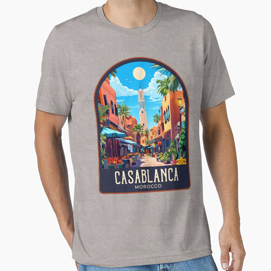 Casablanca Vintage Travel Illustration by HomeLivingCo