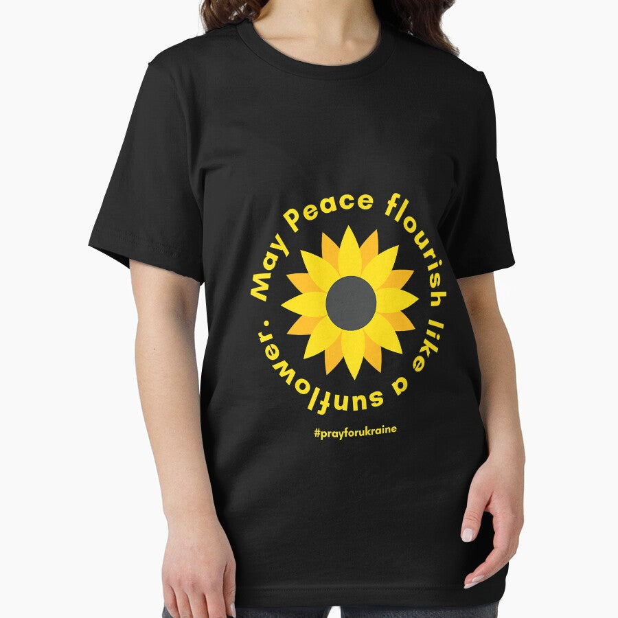 Ukrainian Sunflower Pray for Peace for Free Ukraine Support Premium by PootinTuon