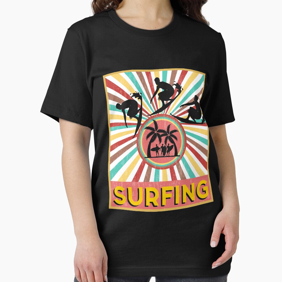 Retro Vintage 70s Style Surfing T Shirt by thuthuatna