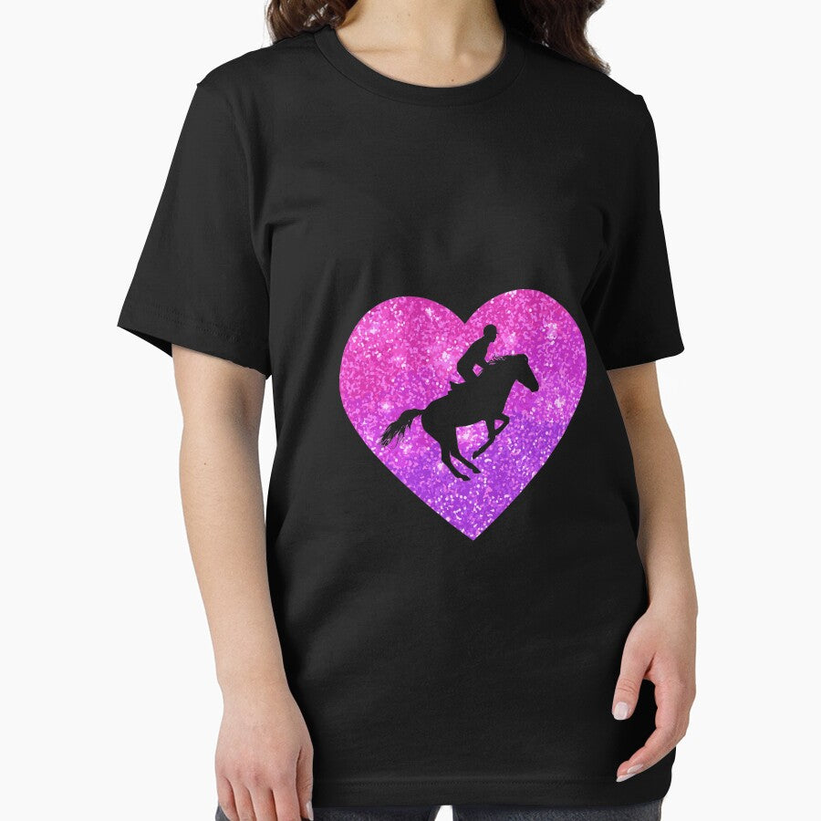Cute Show Jumping Horse Heart Gift For Girls Teens And Women Long Sleeve T-Shirt by ryannokune
