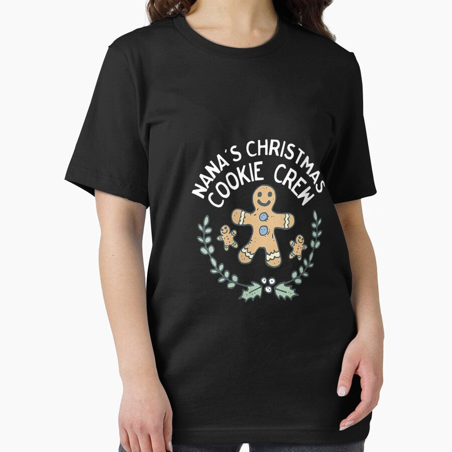 Womens Cute Nana39;s Christmas Cookie Crew for Grandchild Grandkid V-Neck T-Shirt by BehmeJenell