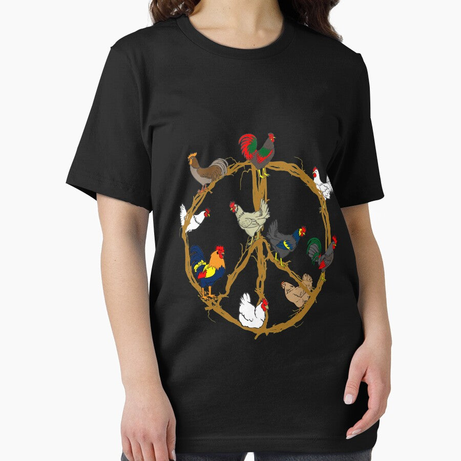 Funny Chickens Peace Sign Gift For Farmer Lovers Men Women Long Sleeve TShirt41 by alyssanmpmju