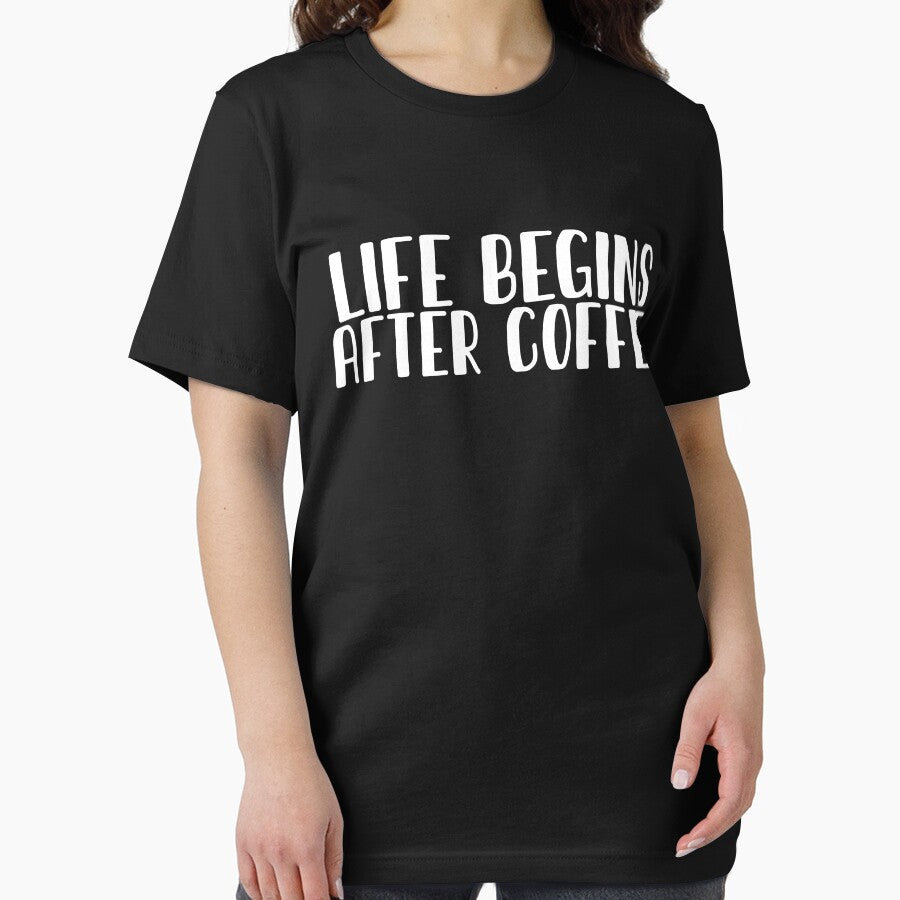 Life Begins After Coffee Slim Fit T-Shirt by sfyn-na