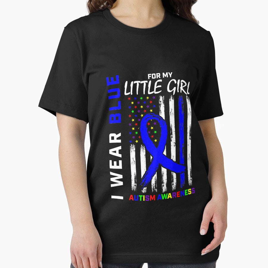 Blue Autism Awareness For Daughter Little Girl Mom Dad Flag Premium by DahlilaJo