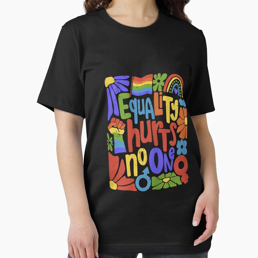 Gay Pride Equality Hurts No One Rainbow LGBTQ Retro Groovy by FrankIsabel