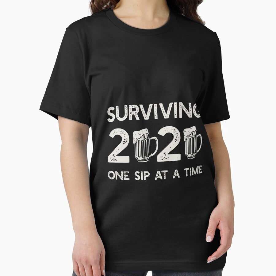 Surviving 2020 One Sip At A Time Beer Shirt Funny Quarantine Long Sleeve T-Shirt by telegaevel