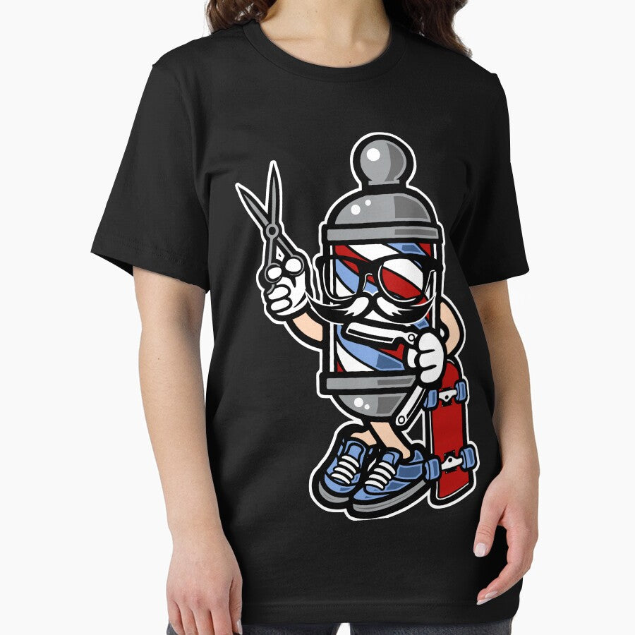 Barber Skating Cartoon by Cheap Women's Shirts