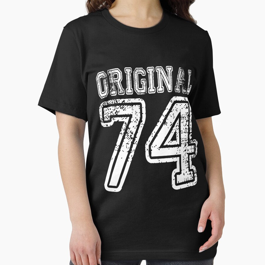 Original 74 2074 1974 T-shirt Birthday Gift Age Year Old Boy Girl Cute Funny Man Woman Jersey Style by arcadetoystore