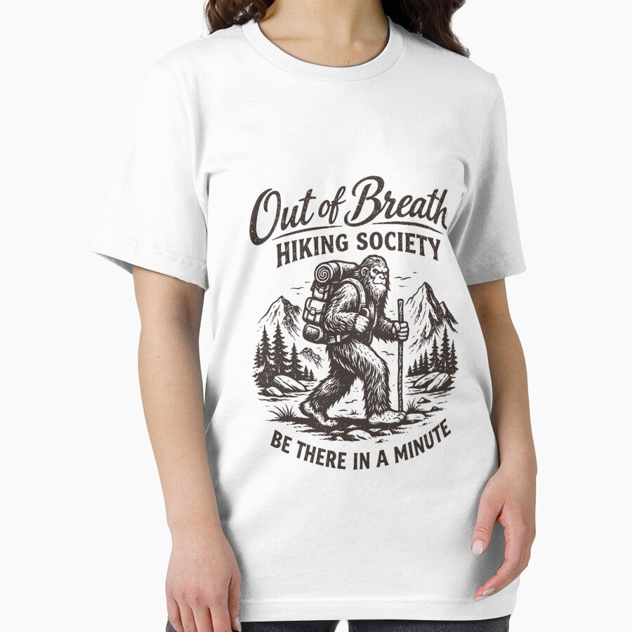 Out of Breath Hiking Society Hike Nature Lover Funny Bigfoot Long Sleeve by mjohnson9