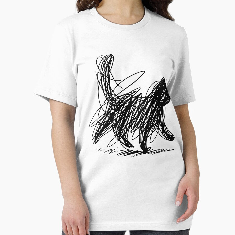 Scribble Cat Abstract Sketch Minimalist Cat Art Lover by pansak