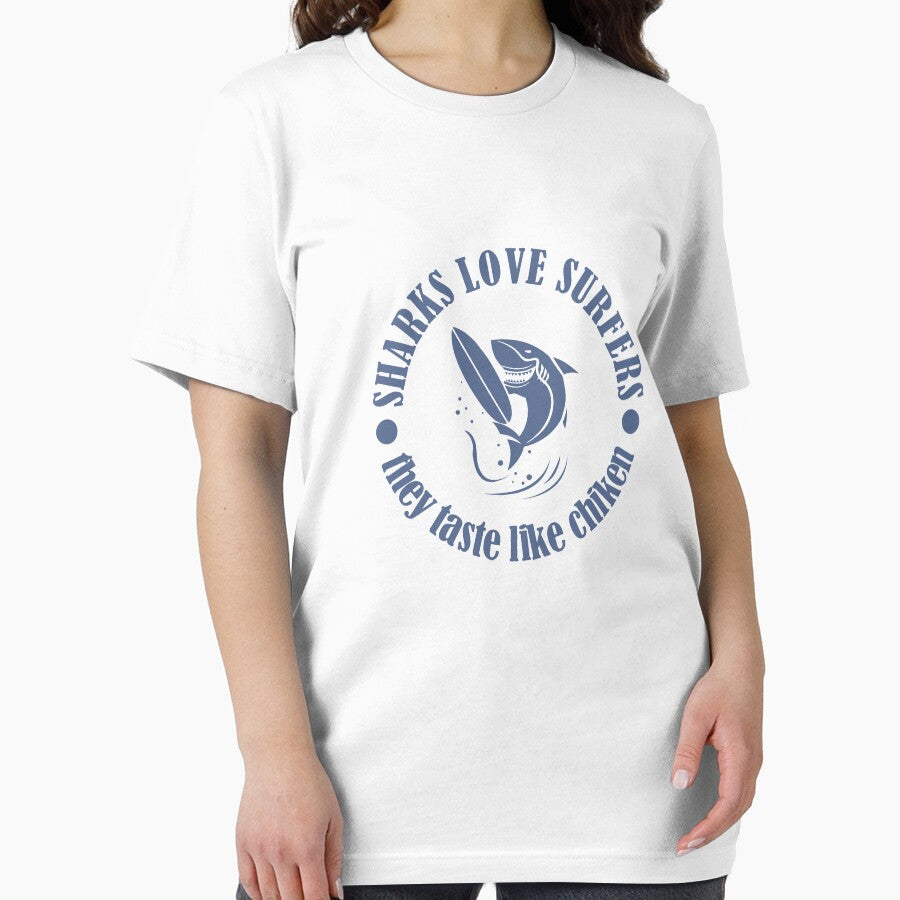 Surfing Funny design Sharks Love Surfers For Love Surfing by kirillpanteleev