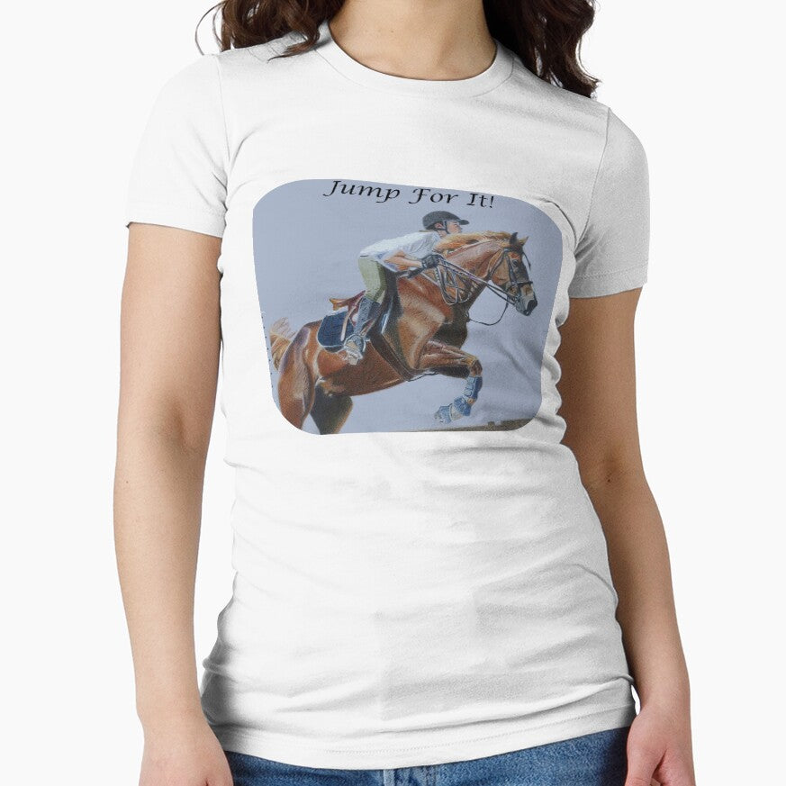 Jump For It! Horse T-Shirt by Patricia Barmatz