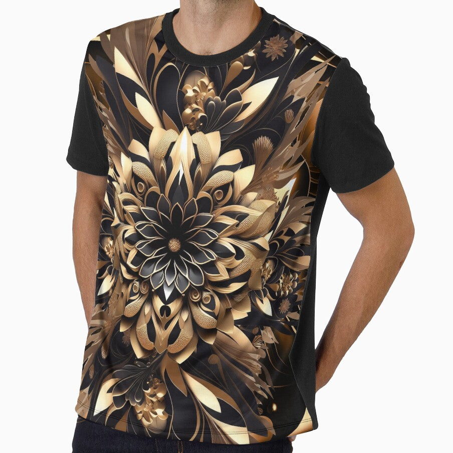 Premium Golden Abstract Floral Art by SyanArt