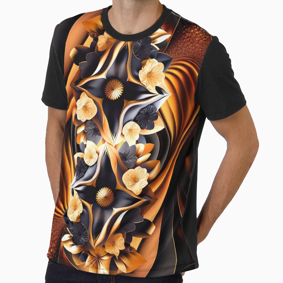 Luxury Golden Floral Abstract rich colors art by SyanArt