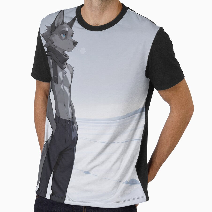 Anthro Wolf Snow Field | Furry Art Winter Minimalist Cool Aesthetic by LexYote