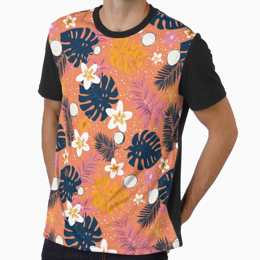 Charming Tropical Flower Print  - Flower Garden Pattern  - Anniversary Gift Ideas by RoyalStarsPatts