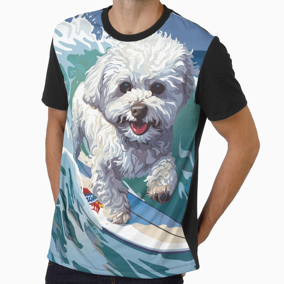Surfing Bichon Frise by VelvetRoom