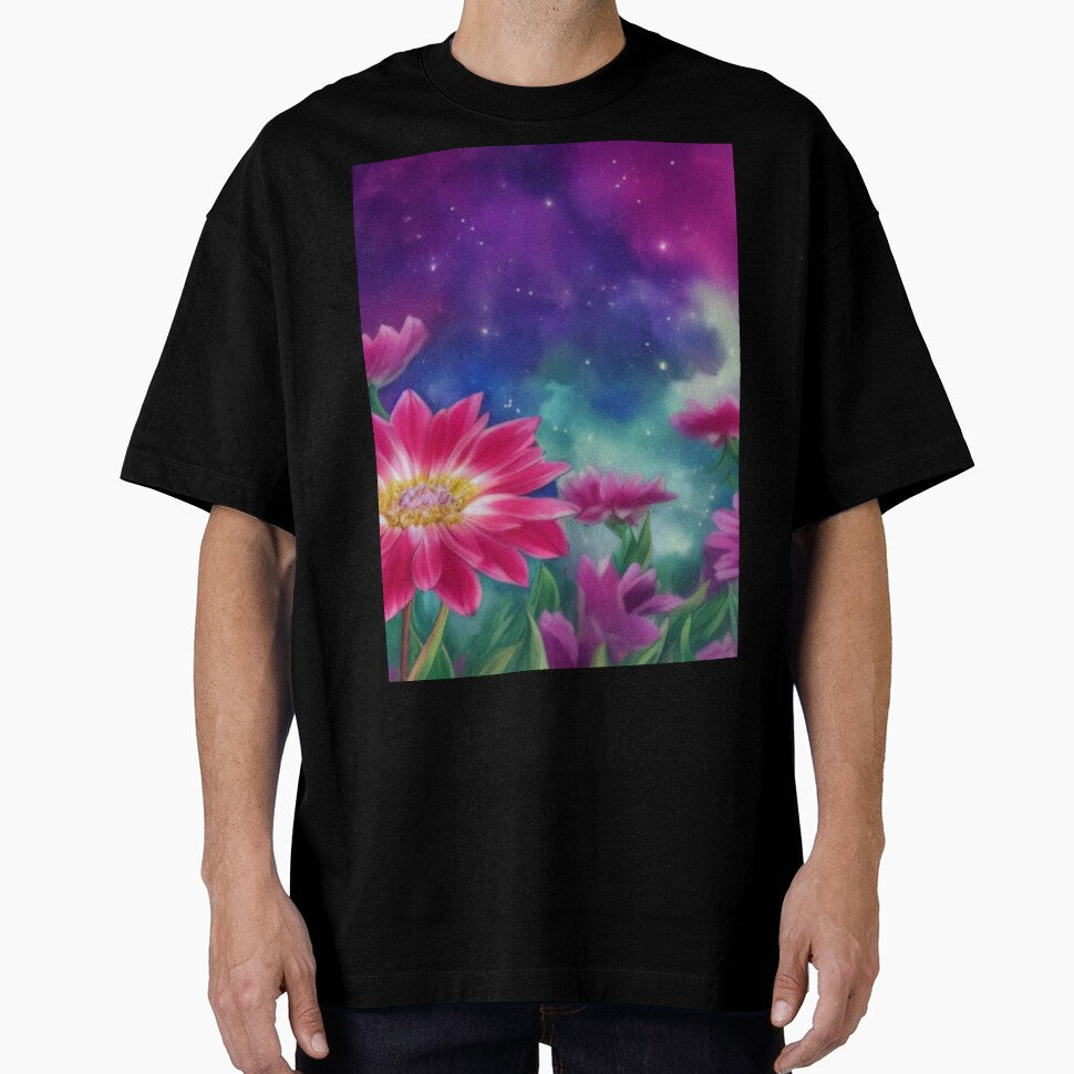 Soft Floral Starry Sky Watercolor No 5 by BassHeadMomma