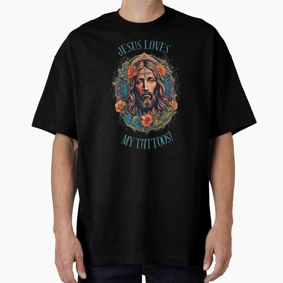 Unisex Jesus loves my tattoos! by NicMacTees