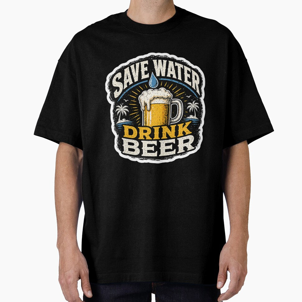 Save Water Drink Beer Sticker – Funny Beer Quote, Drinking Humor Design by LazyMoodStudio
