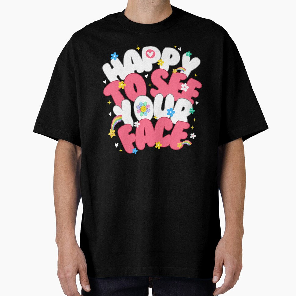 Happy To See Your Face Women Teacher Back To School T-Shirt, First Day of School Teacher Back to School Tee Top! by Viran-Designs
