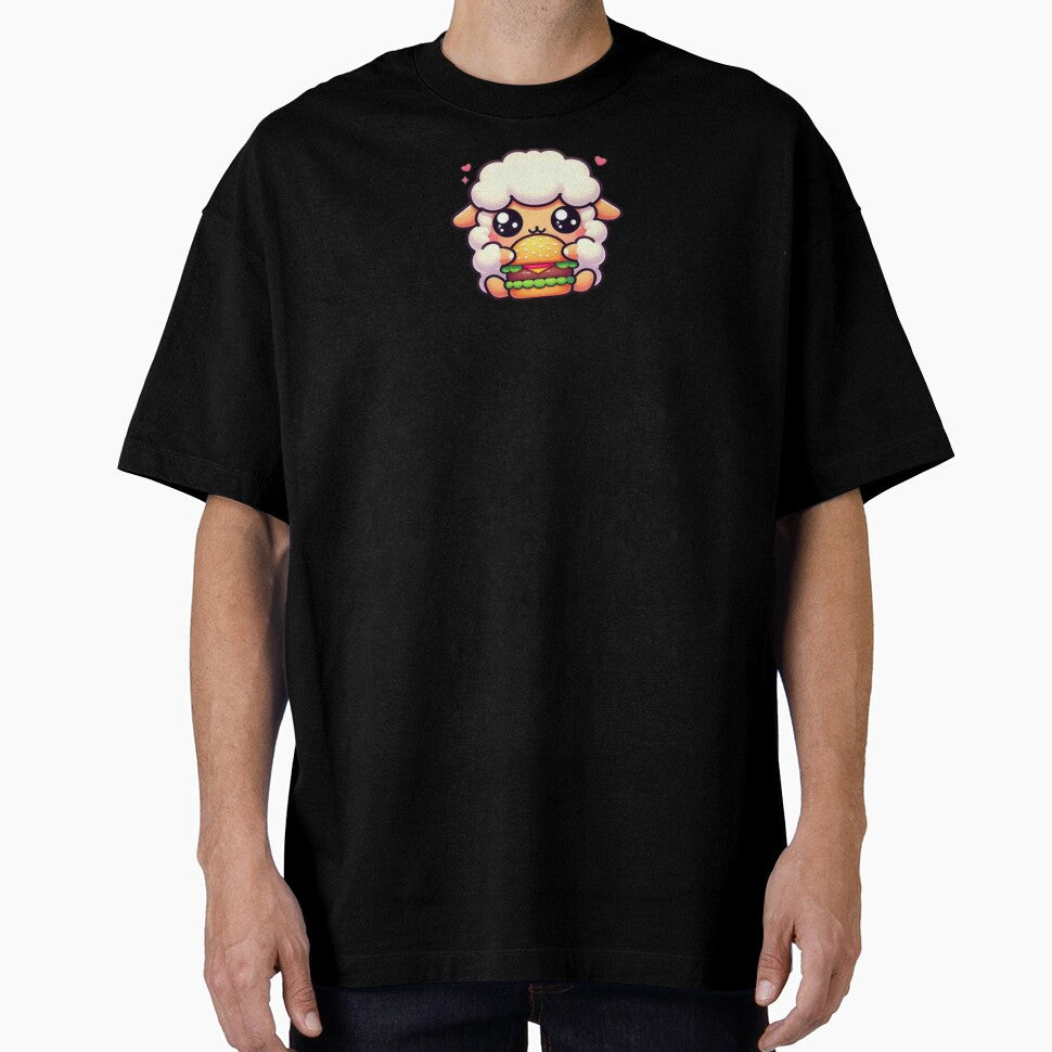 sheep eating burger by Eternalski