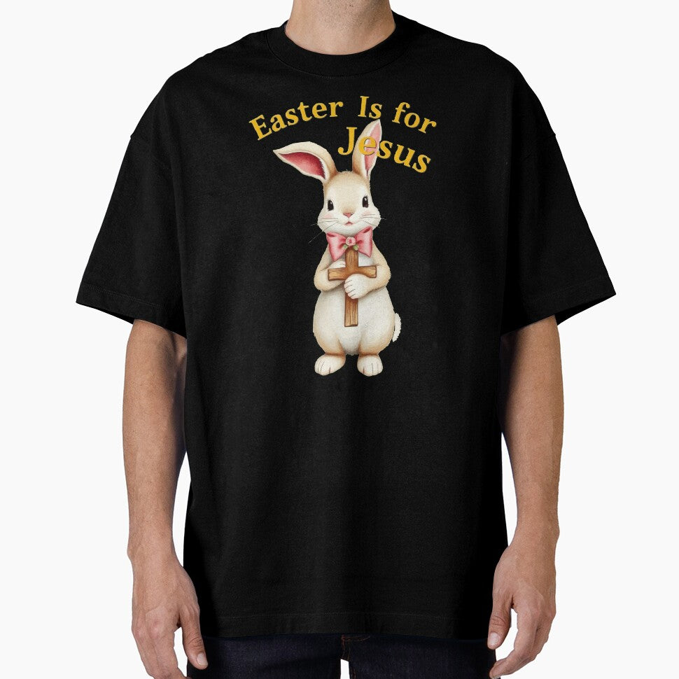 Easter Is For Jesus Christian Bunny Easter Day Graphic With Cross by thespecialtyhub