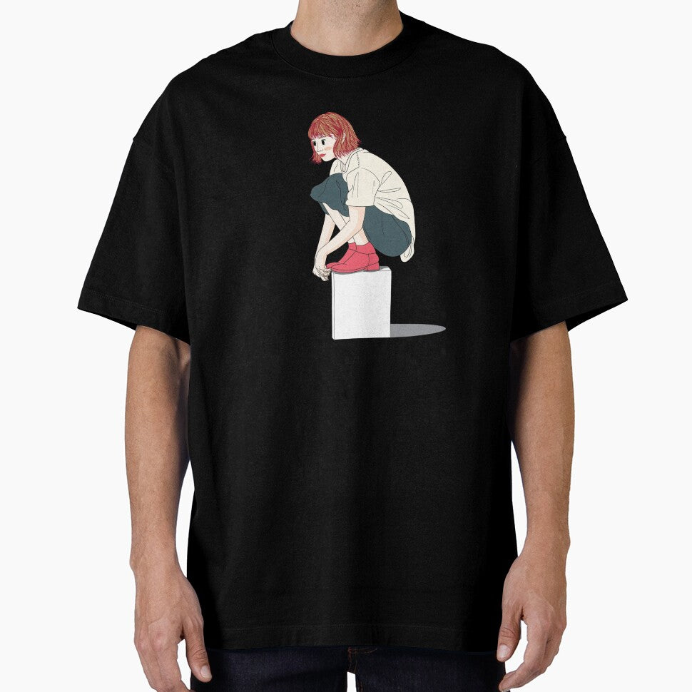 White Shirt Squatting On White Cube by VesperaVoid