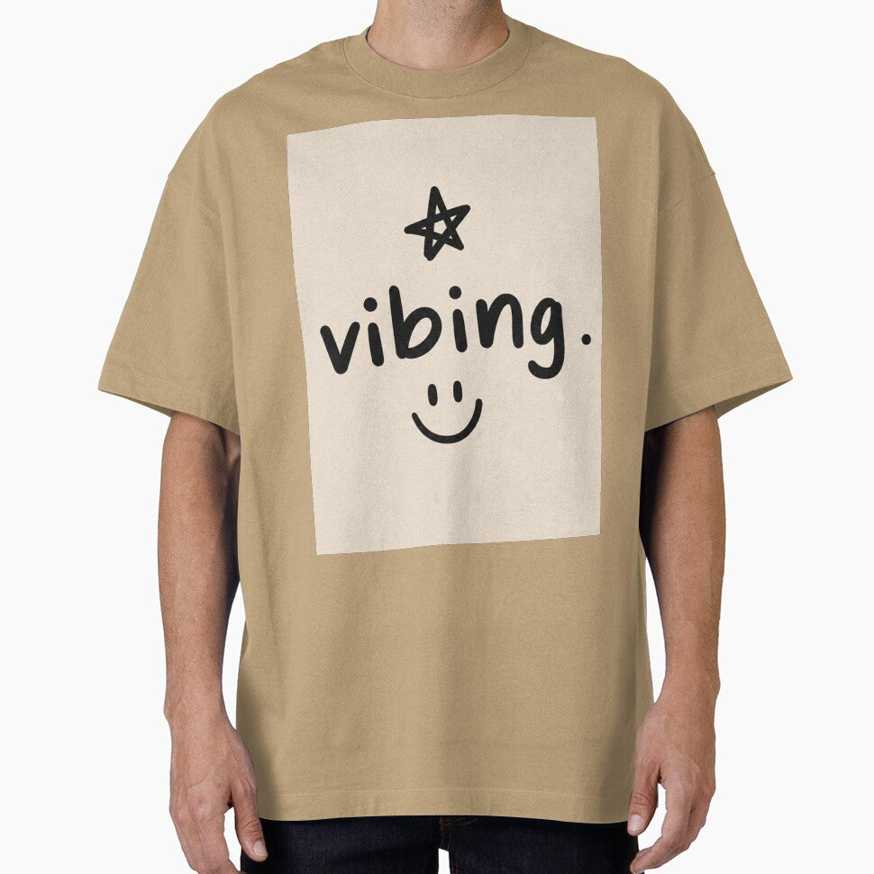 Vibing Smiley Aesthetic – Minimalist Cute Typography Design with Star by NBT-NOVA