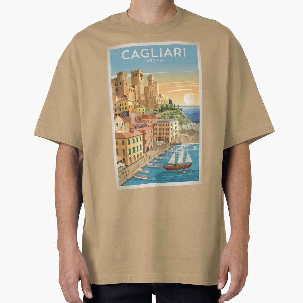 Cagliari Vintage Travel Poster by TravelerRat