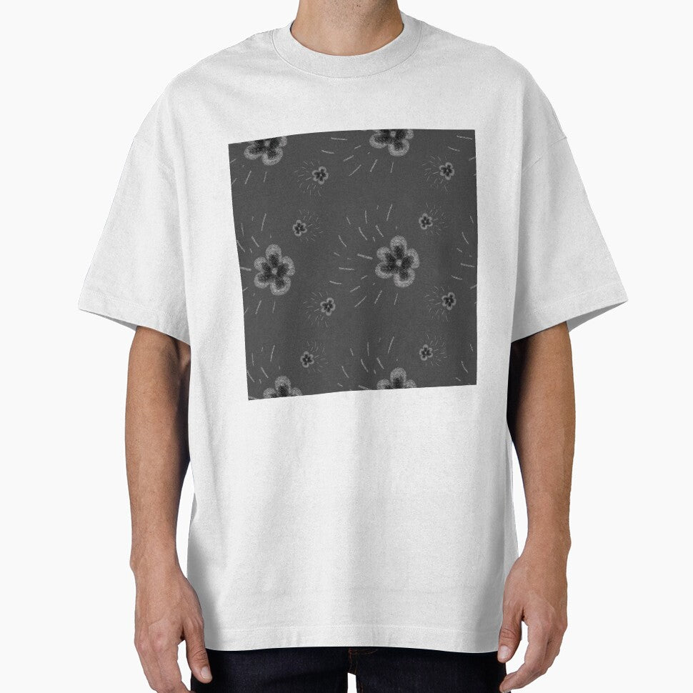Flower flora stroke simple sketch grey pattern by Yana Mustafina | Boho Soulful Designs