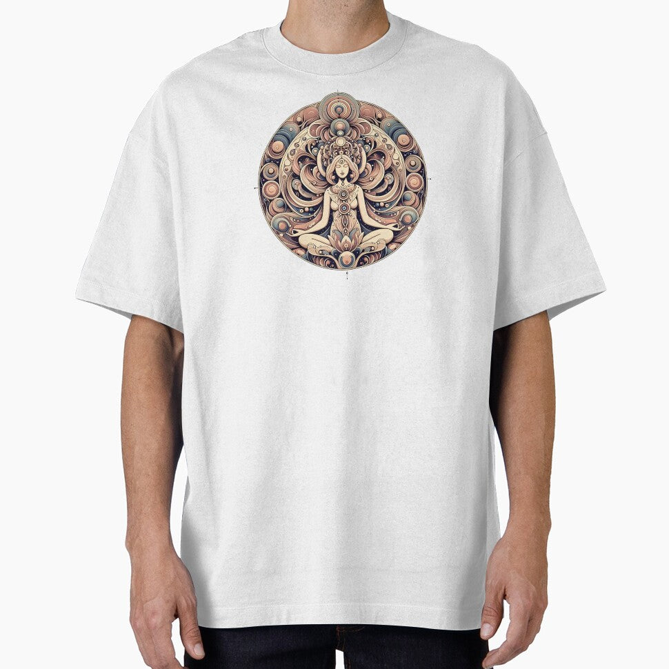 Mandala with woman in lotus position by Ganeshirt