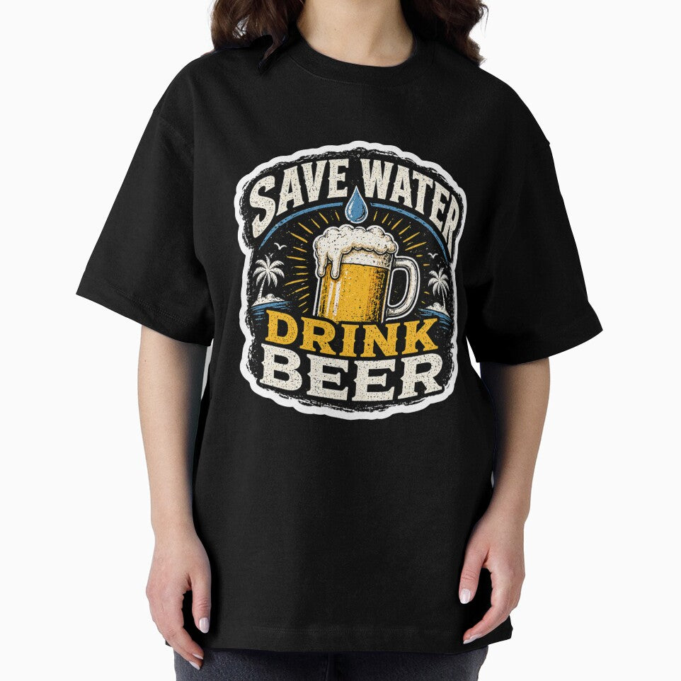 Save Water Drink Beer Sticker – Funny Beer Quote, Drinking Humor Design by LazyMoodStudio