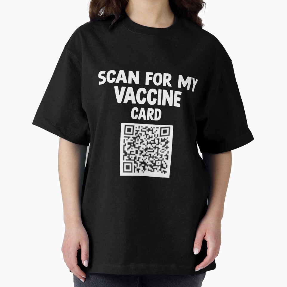 Scan for Vaccine Card, QR Code, Mens Womens UniSex Shirt, Funny Shirt, QR Code scans to US Constitution, Crew Neck, V-Neck, Covid, Vaccine by hssm-if