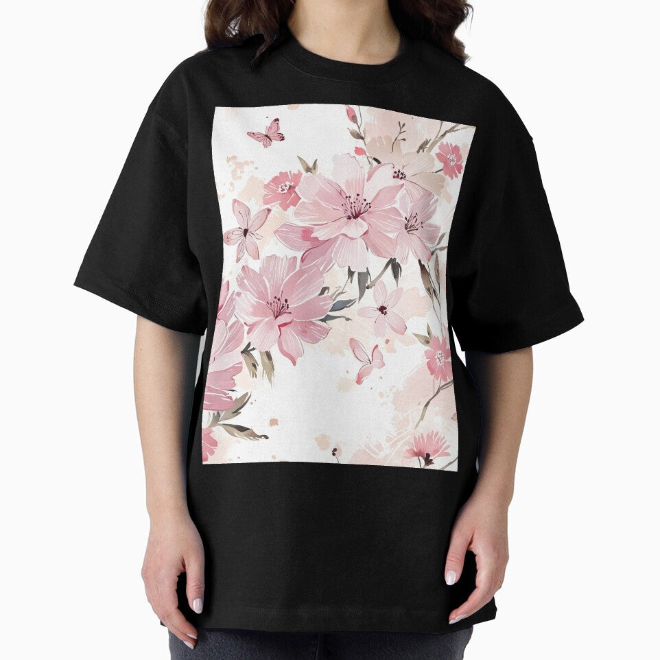 Soft Pink Floral With Butterflies by CoolPixels