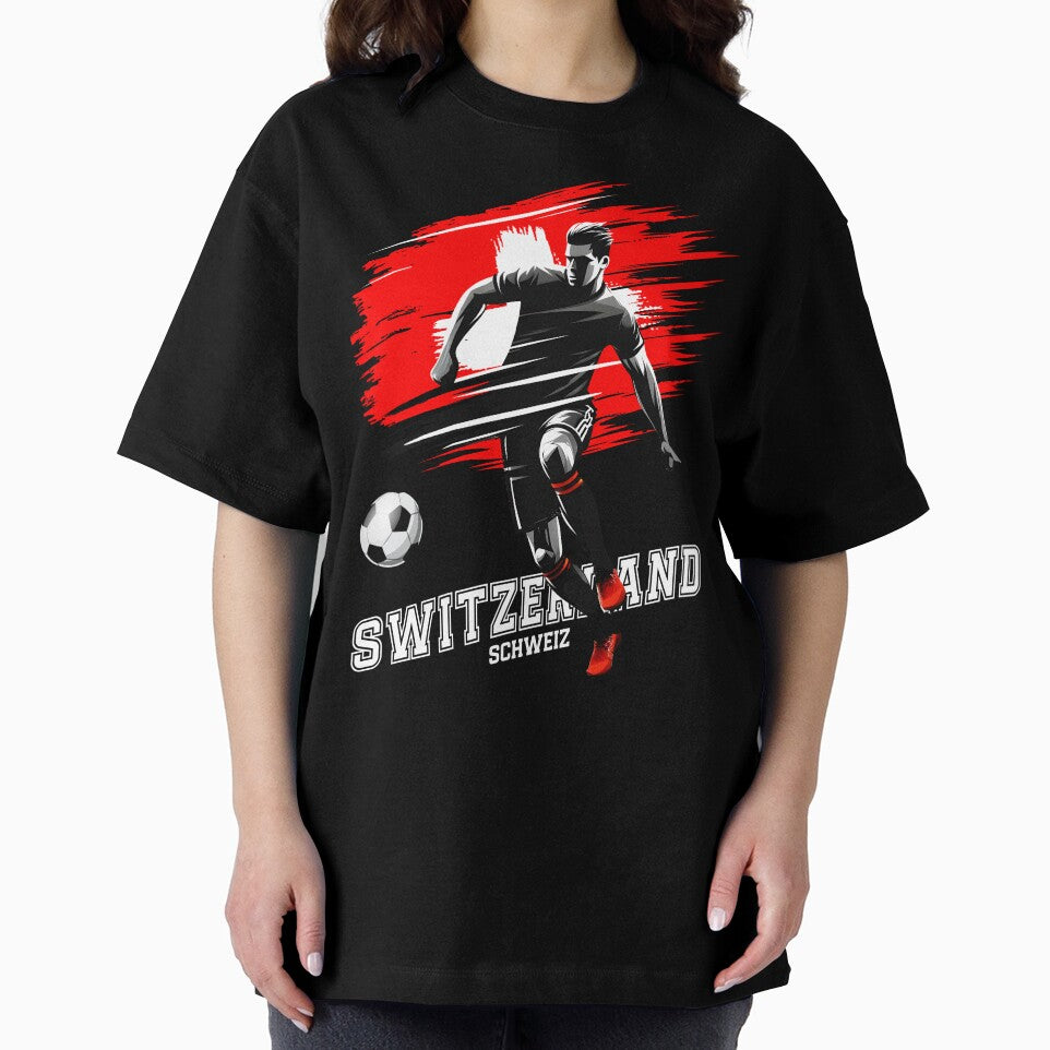 Football Soccer Switzerland Swiss Flag Player Grunge Silhouette by Infinitee8hirts